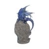 Cobalt Custodian Fantasy Blue Dragon Sitting On A Geode 23cm