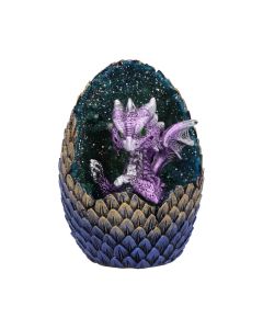 Red Geode Home Glittering Hatchling and Egg Figurine