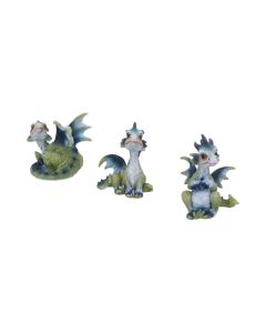 Set of Four Hatchlings Emergence Dragonling Hatching from Egg Figurine