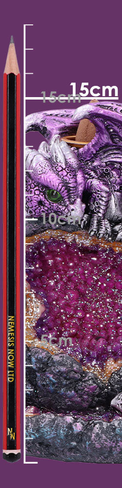 Crystalline Protector Purple Dragon Geode Backflow Incense Burner