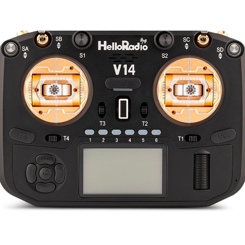 V14 MAX R9 OLED 2,4GHz ELRS LBT Radio (Multimode - M2) - Black/gold