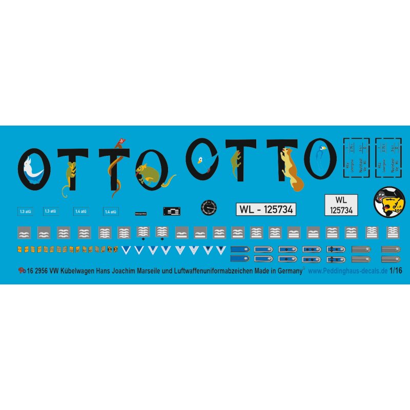 VW Kübelwagen Hans Joachim Marseile und Luftwaffenuniformabzeichen