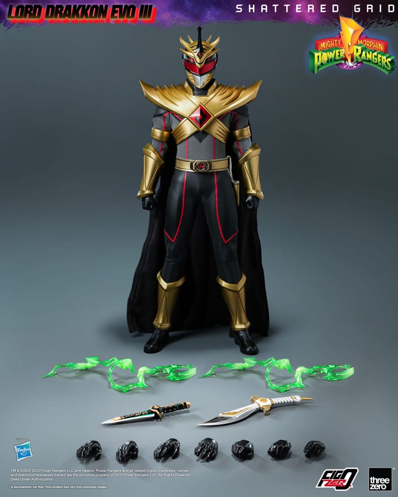 Mighty Morphin Power Rangers Shattered Grid FigZero Action Figure 1/6 Lord Drakkon Evo III 30 cm