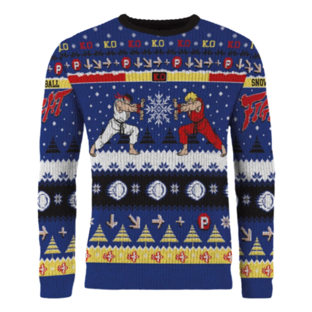 Street Fighter Christmas Sweater Ryu & Ken Size XL