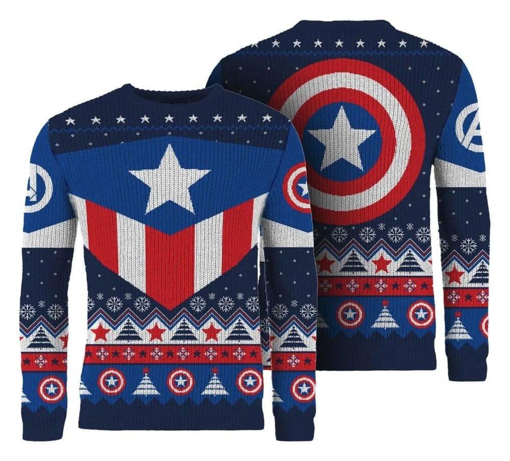 Captain America Christmas Sweater Size L