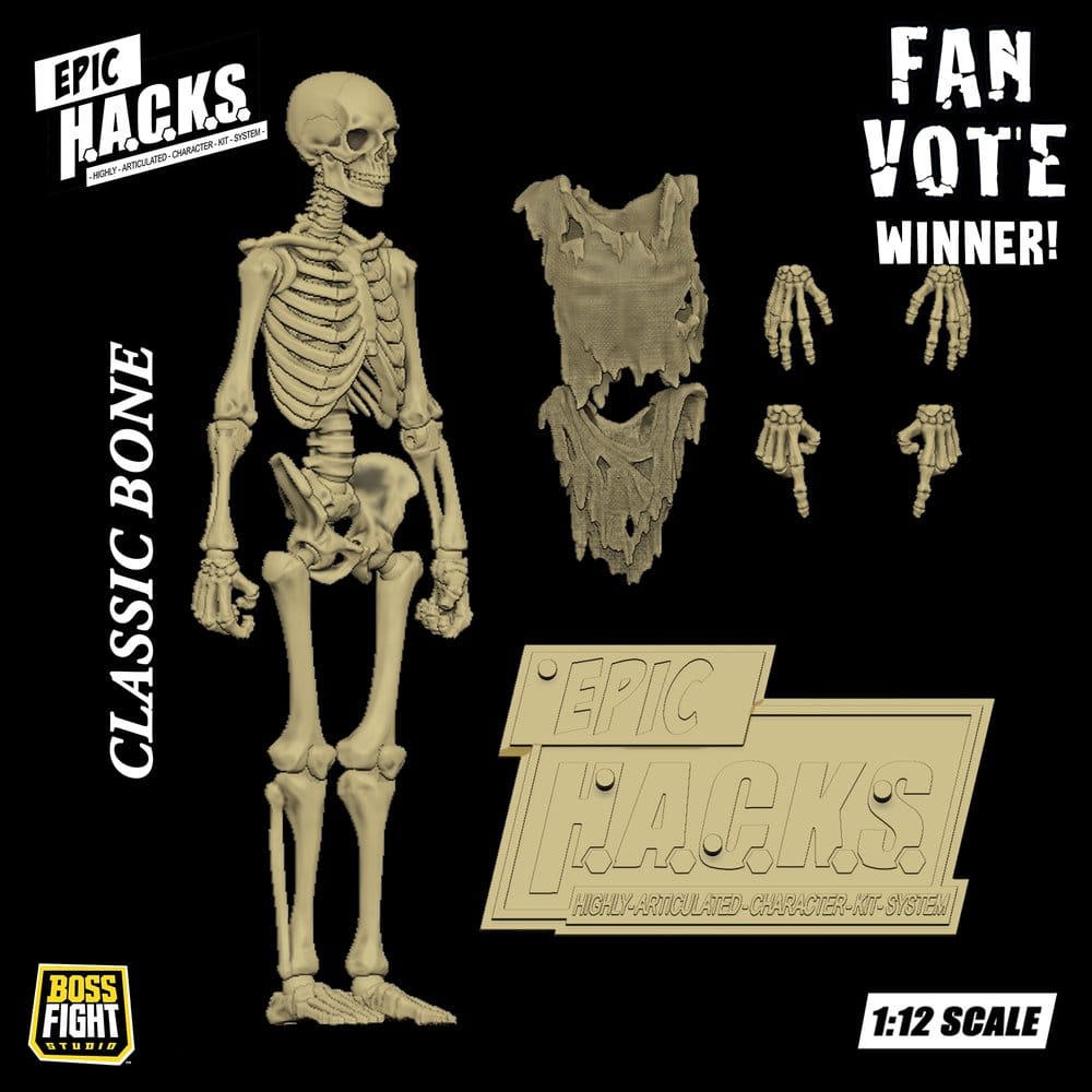 Epic H.A.C.K.S. Action Figure 1/12 Skeleton Blank Classic Bone