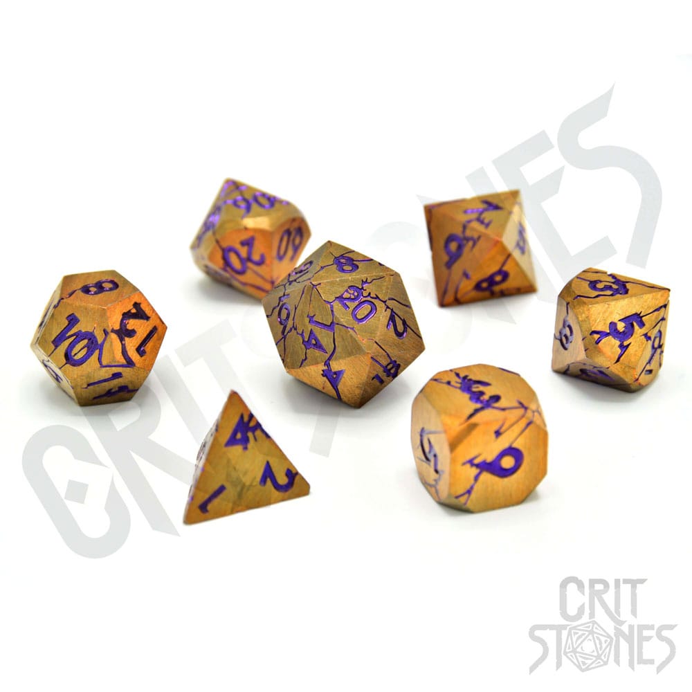 CritStones Metal Dice Set Shattered Sigils (7)