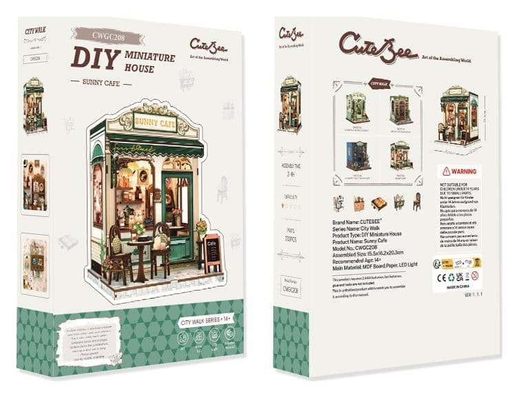 Miniature House Model Kit Sunny Cafe 20 x 16 cm