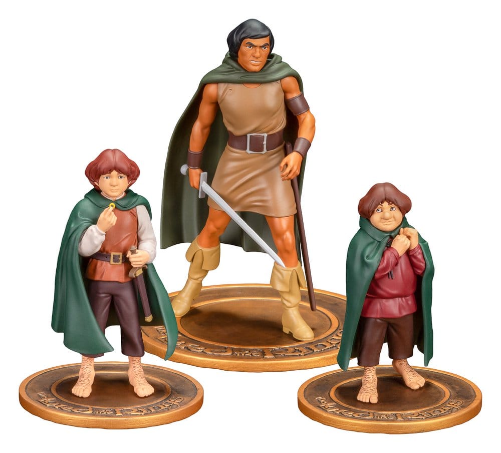 Lord of the Rings Animated Film PVC Figures 3-Pack Frodo, Aragorn, and Samwise