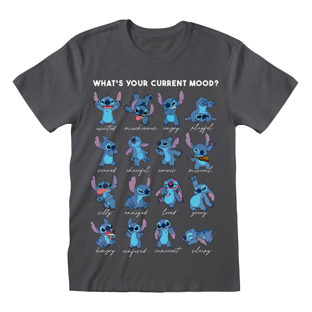 Lilo & Stitch T-Shirt Stitch Emotions Charcoal Size XL
