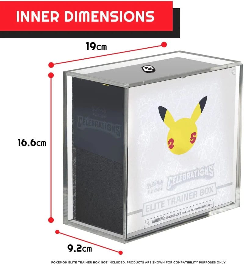 Evoretro Acrylic Display Case for Booster Boxes / Elite Trainer Boxes Ver. 2 with Sliding Lid