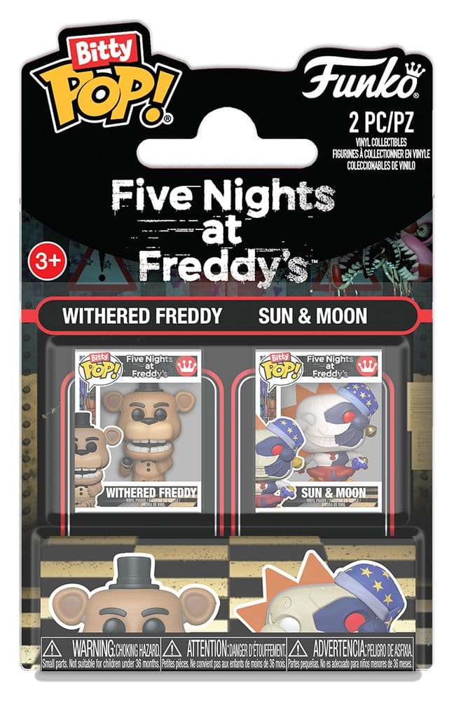 Five Nights at Freddy's Bitty POP! Vinyl Figure 2-Pack Withered Freddy & Sun & Moon 2 cm