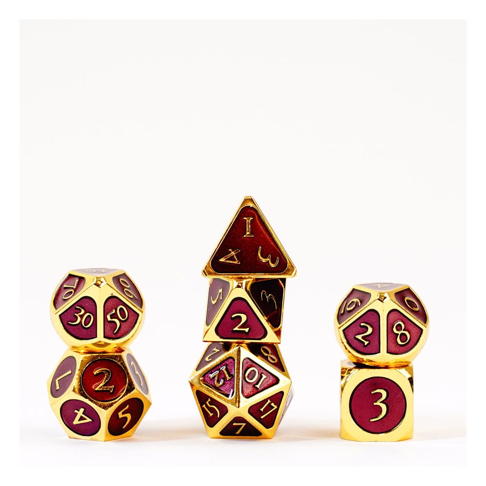 FanRoll Dice Set Gold with Purple Enamel (7)