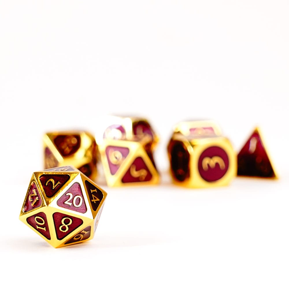 FanRoll Dice Set Gold with Purple Enamel (7)