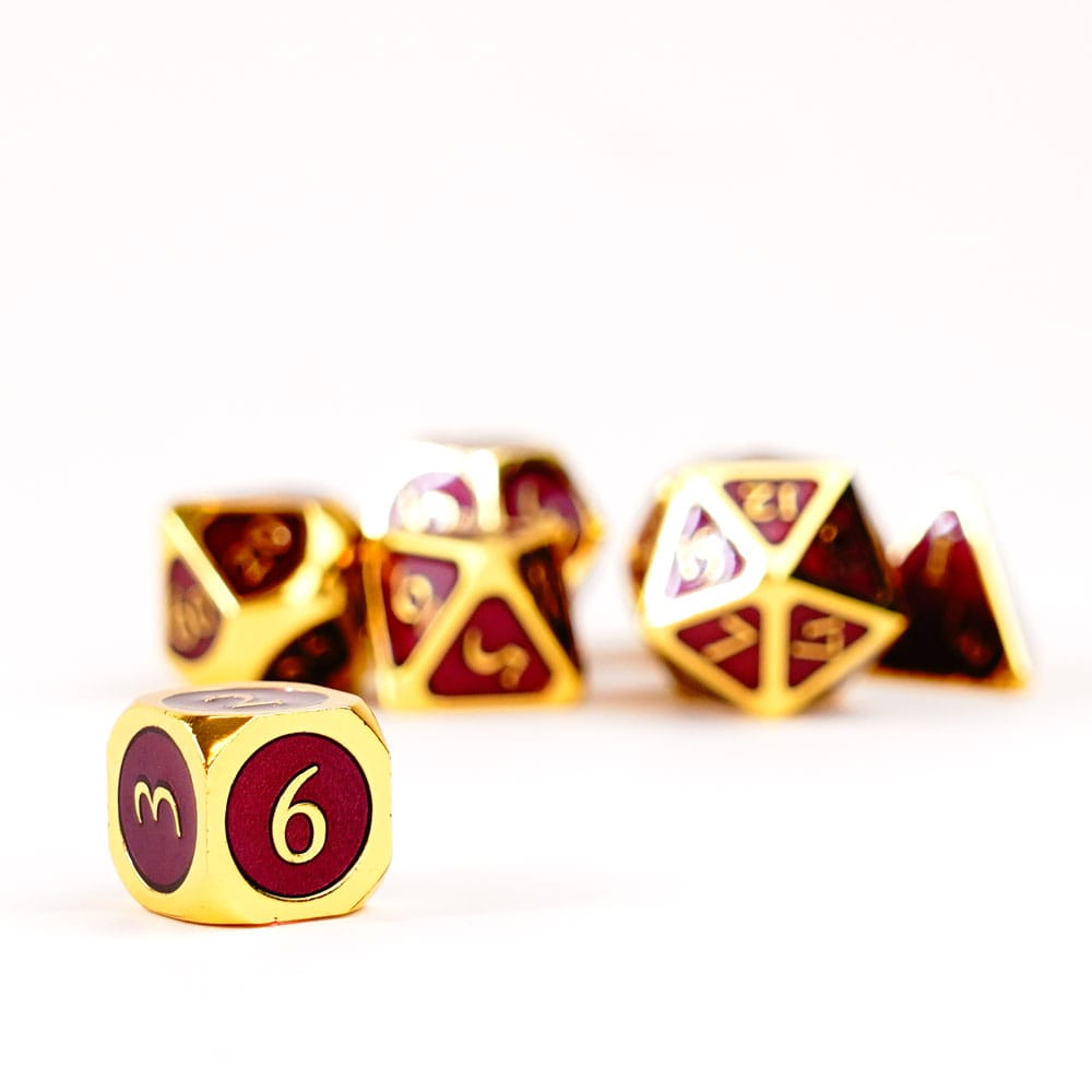 FanRoll Dice Set Gold with Purple Enamel (7)