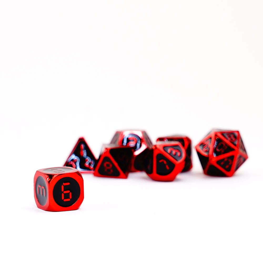 FanRoll Dice Set Red with Black Enamel (7)