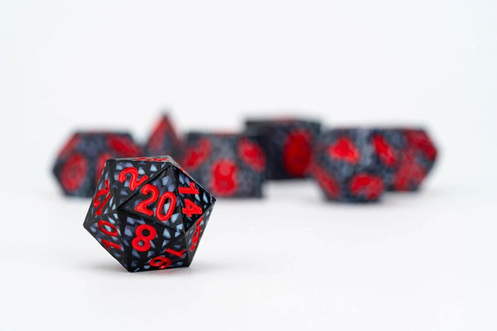 Dragon Storm Sharp Edge Silicone Dice Set Black Dragon Scales (7)