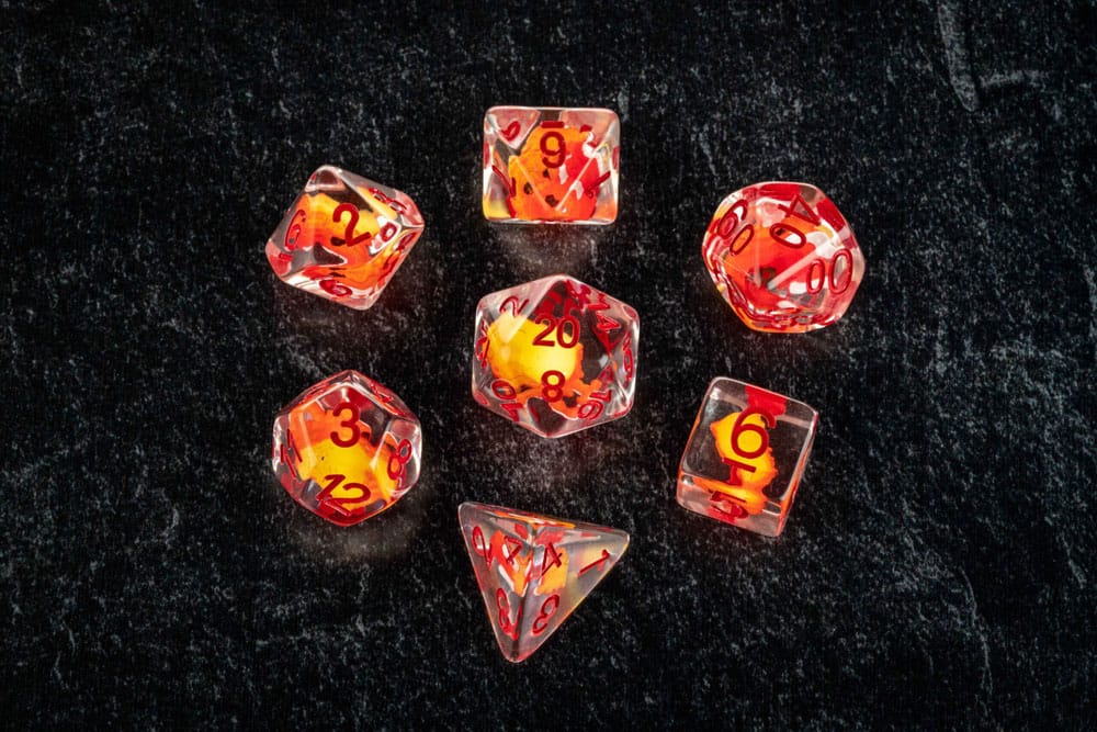 Dragon Storm Inclusion Dice Set Red Dragon (7)