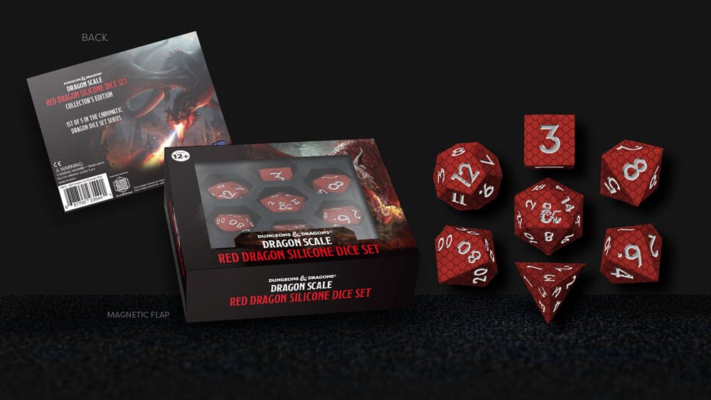 Dungeons & Dragons Premium Silicon Dice Set Dragon Scale Red (7)