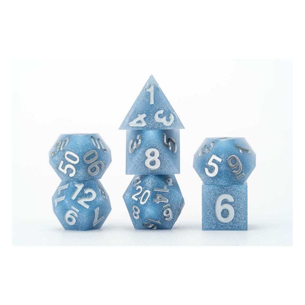 FanRoll Sharp Edge Silicone Dice Set Glacial Debris (7)