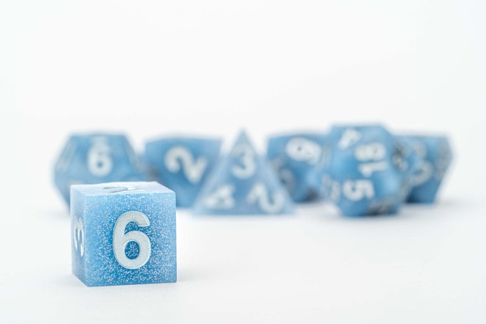 FanRoll Sharp Edge Silicone Dice Set Glacial Debris (7)