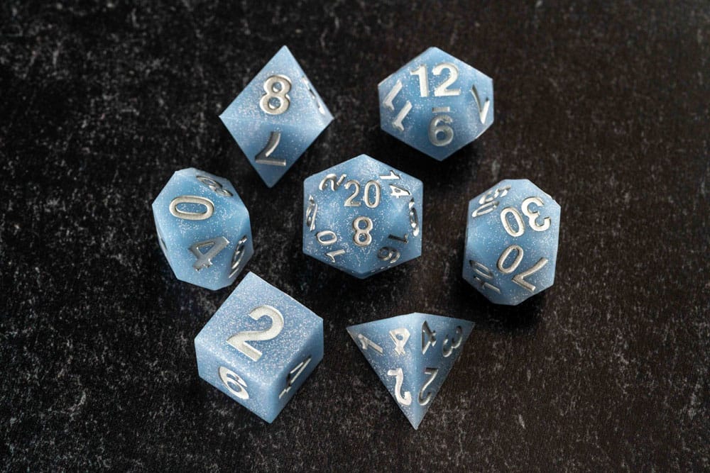 FanRoll Sharp Edge Silicone Dice Set Glacial Debris (7)