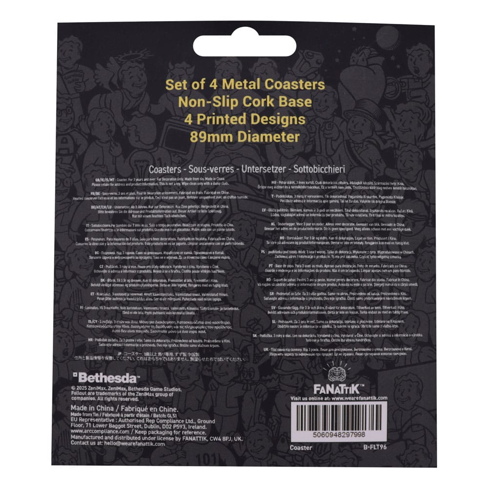 Fallout Coaster 4-Pack Metal Drinks