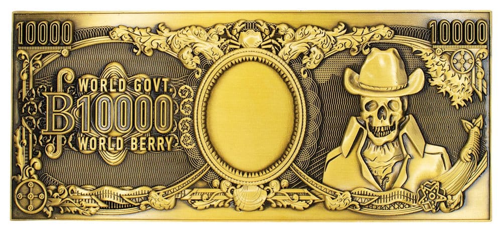 One Piece Replica 10,000 World Berry Metal Banknote 6 x 15 cm