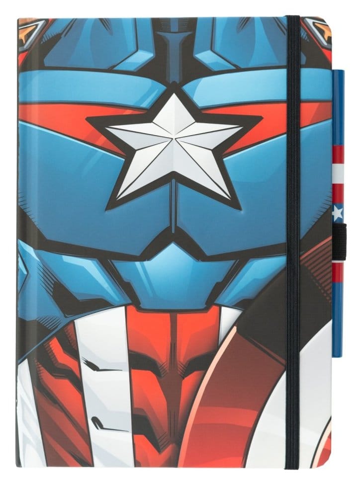 Marvel Captain America Premium Notebook with Pen Uniform A5