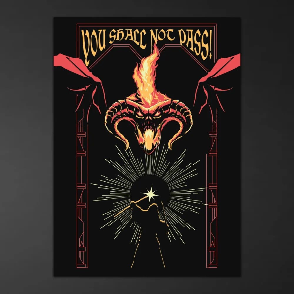 The Lord of the Rings Luminescent Poster Balrog 50 x 70 cm