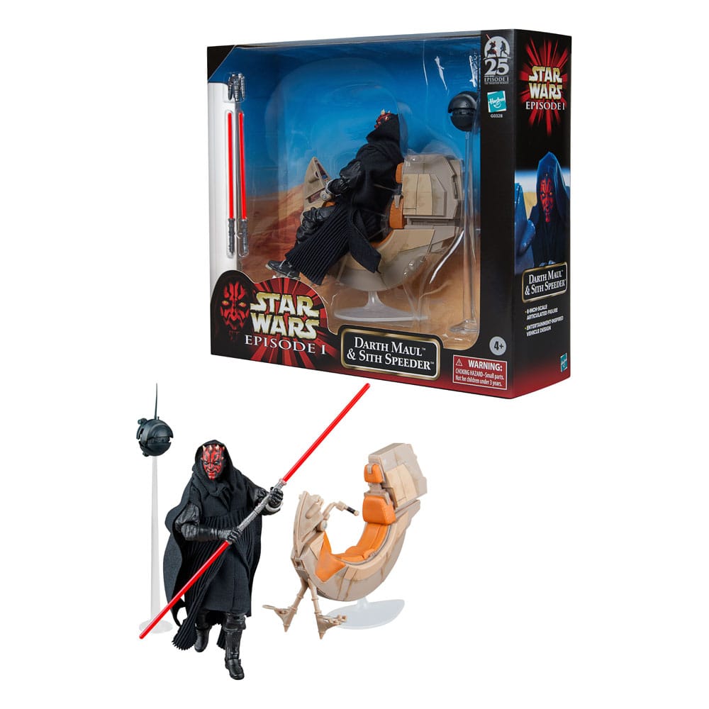 Star Wars Episode I Black Series Vehicle with Action Figure Darth Maul & Sith Speeder 25th Anniversary