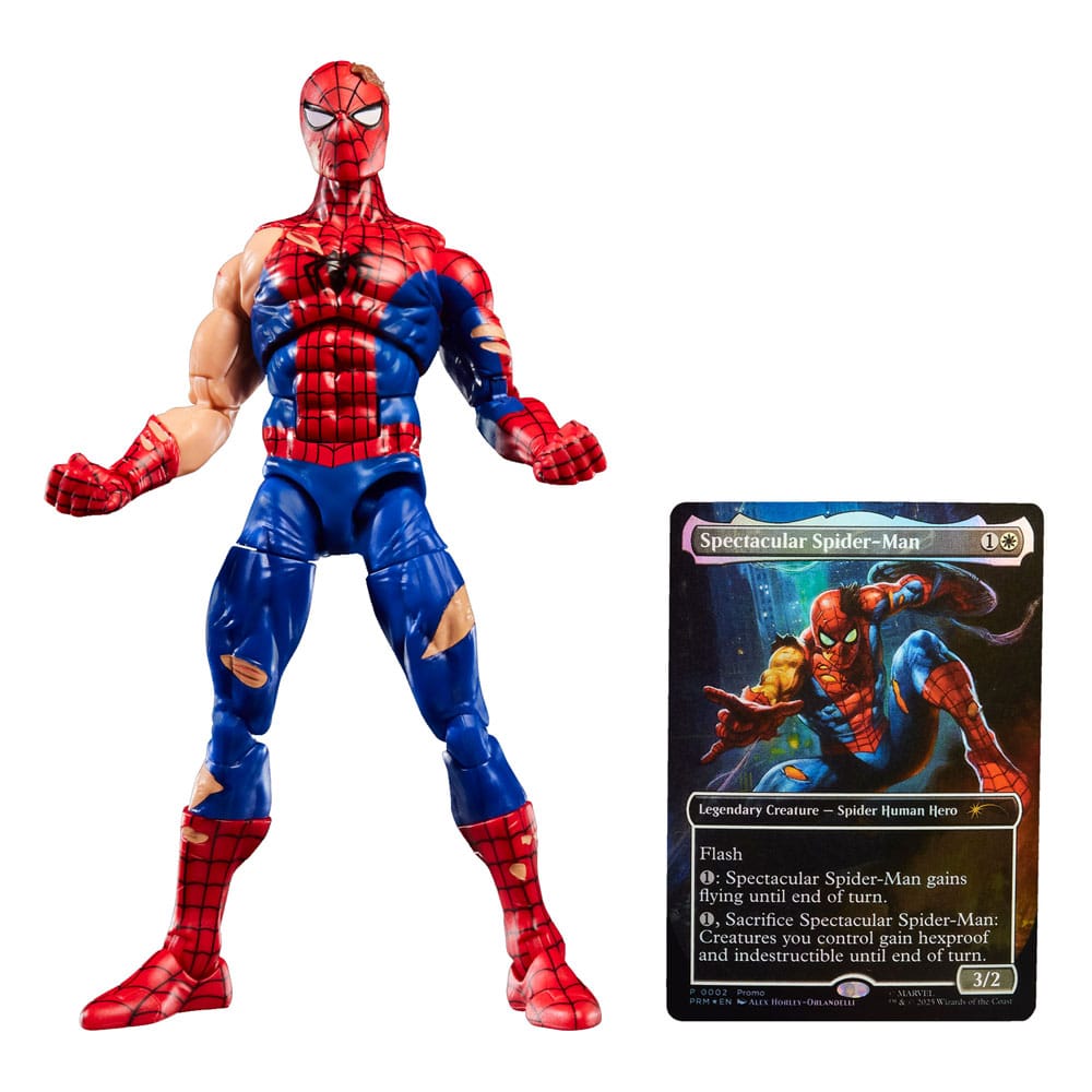 Marvel Legends Magic: The Gathering Action Figure Battle-Damaged Spider-Man (plus Exclusive Foil Card) 15 cm