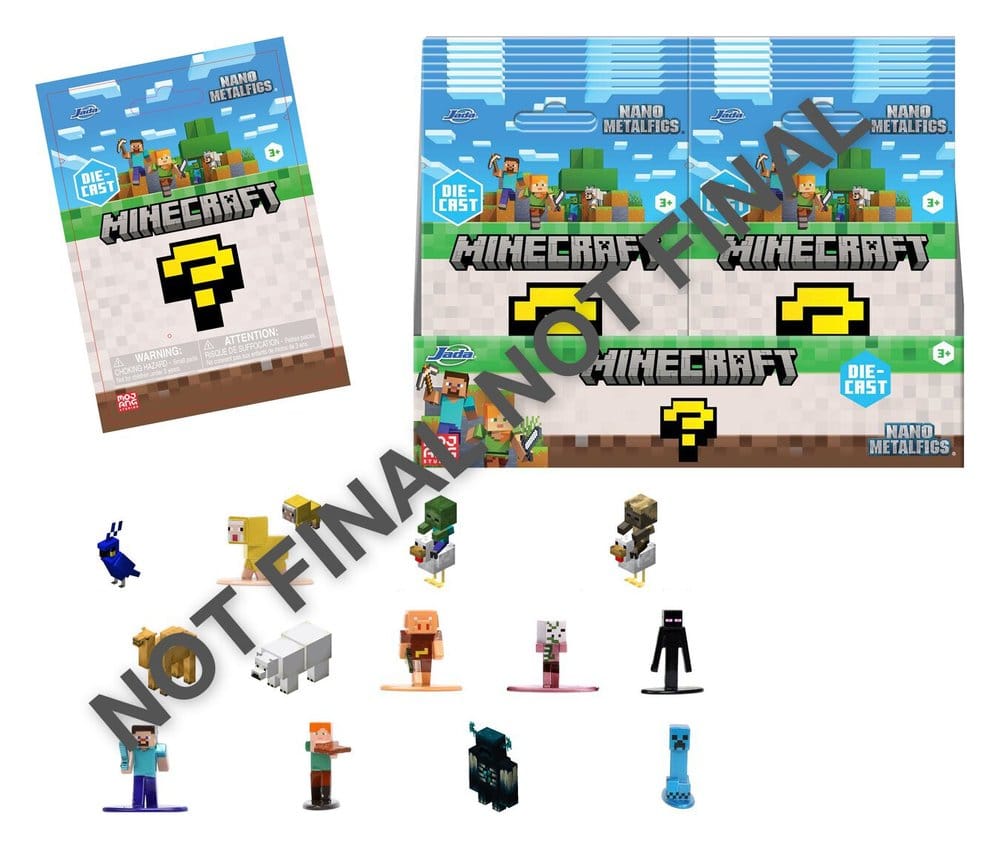 Minecraft Nano Metalfigs Mini Figures Blind Pack Display (24)