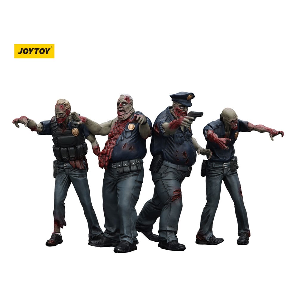 Zombie Dark Source Action Figures 4-Pack Police (Male) 8 cm