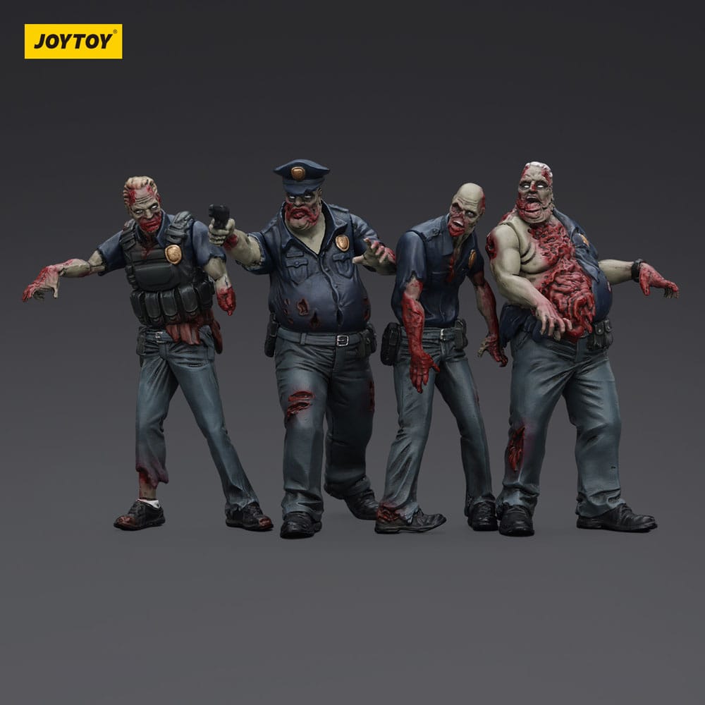 Zombie Dark Source Action Figures 4-Pack Police (Male) 8 cm