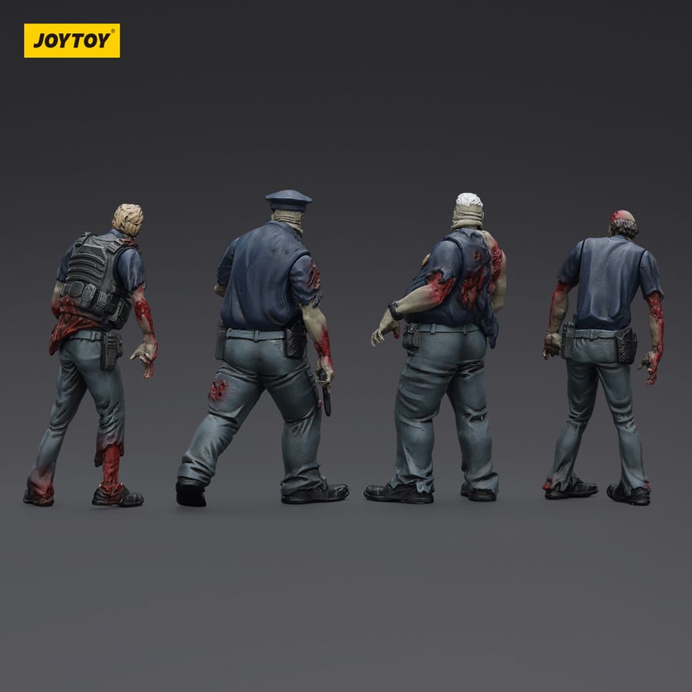 Zombie Dark Source Action Figures 4-Pack Police (Male) 8 cm