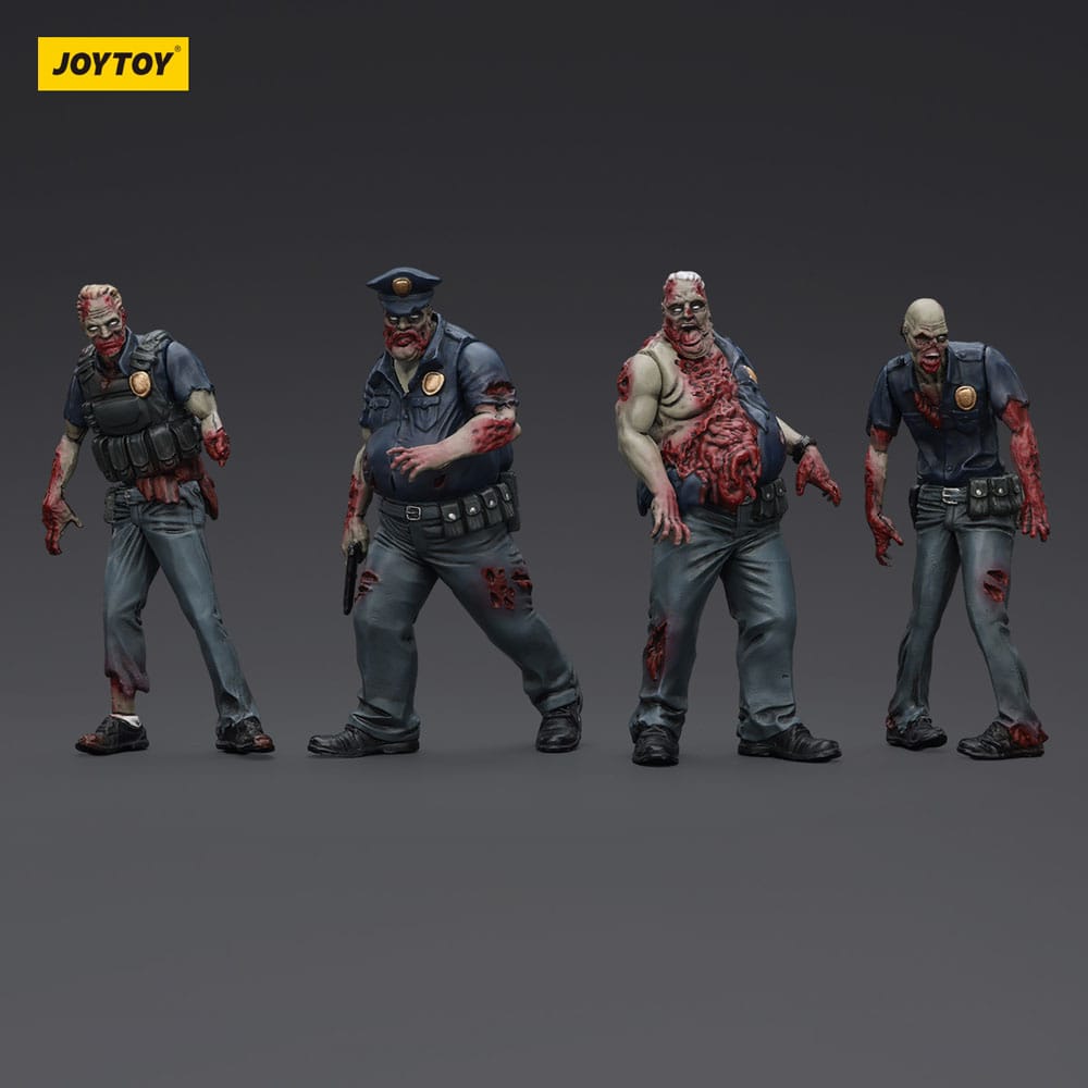 Zombie Dark Source Action Figures 4-Pack Police (Male) 8 cm