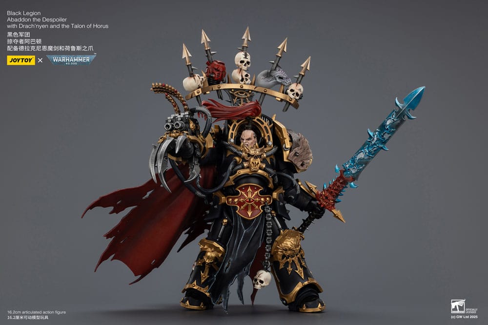 Warhammer 40,000 Action Figure Black Legion Abaddon the Despoiler with Drach'nyen and the Talo 16 cm