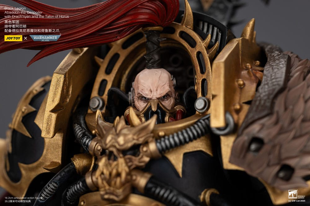 Warhammer 40,000 Action Figure Black Legion Abaddon the Despoiler with Drach'nyen and the Talo 16 cm