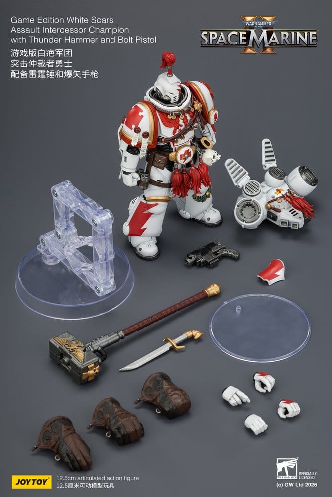 Warhammer Action Figure Game Edition White Scars Assault Intercessor Champion 13 cm