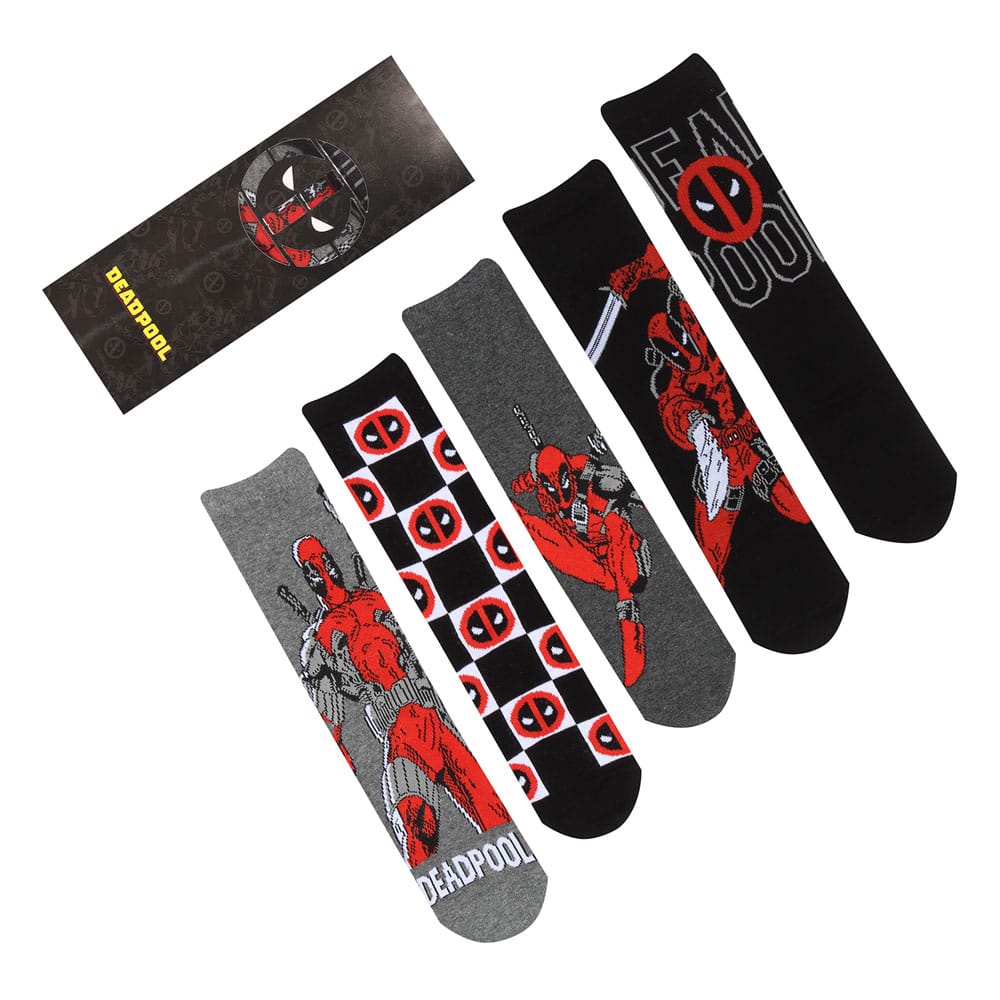 Marvel Socks 5-Pack Deadpool L-XL