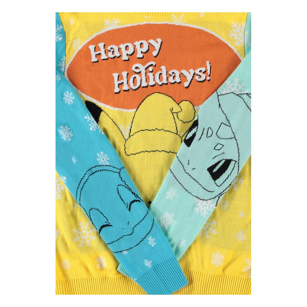 Pokémon Sweater Pikachu, Bulbasaur, Squirtle & Charmander (Christmas Jumper) Size L