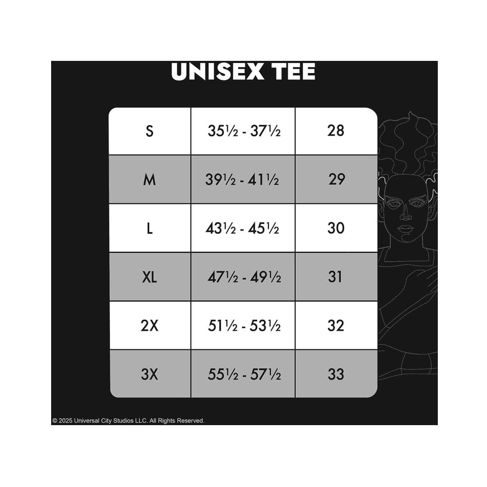 Universal Monsters by Loungefly Tee T-Shirt Unisex Bride of Frankenstein Size XXL