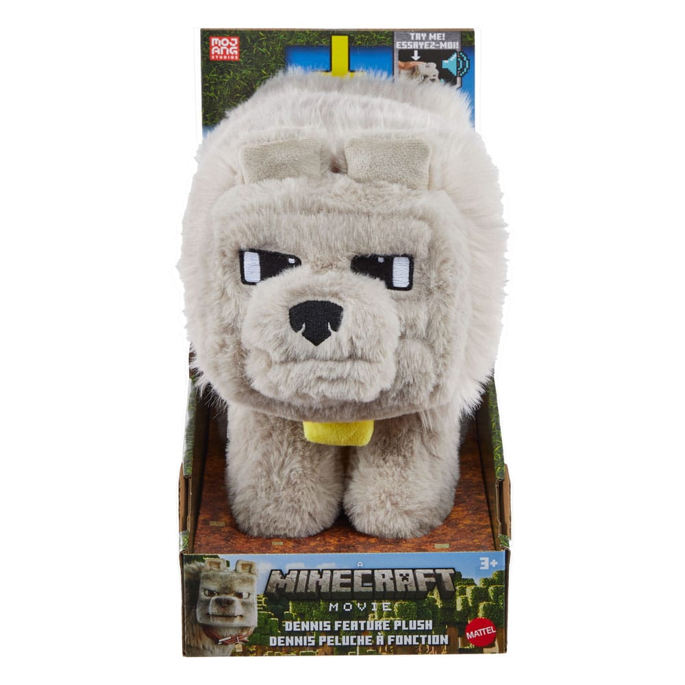 A Minecraft Movie Plush Figure Dennis the Wolf 20 cm