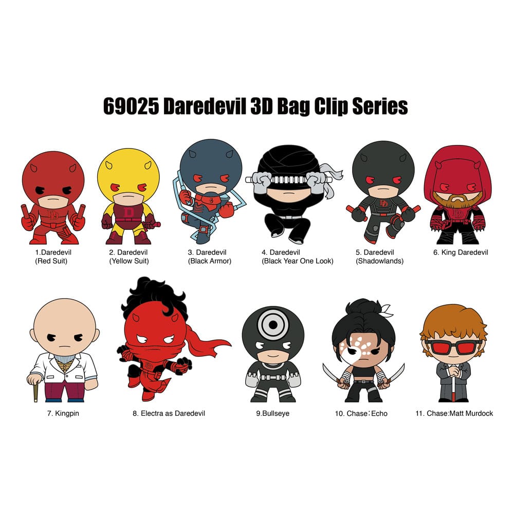 Daredevil 3D PVC Bag Clips Classic Display (24)