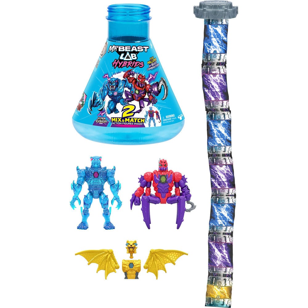 Mr. Beast Lab Hybrids Series 2 Mini Figuren 2er-Pack Spider vs Energy Panther 11 cm