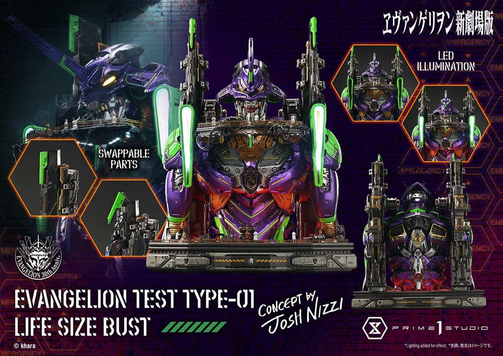 Neon Genesis Evangelion Life Size Bust 1/1 Test Type-01 (Concept by Josh Nizzi) Bonus Ver. 86 cm