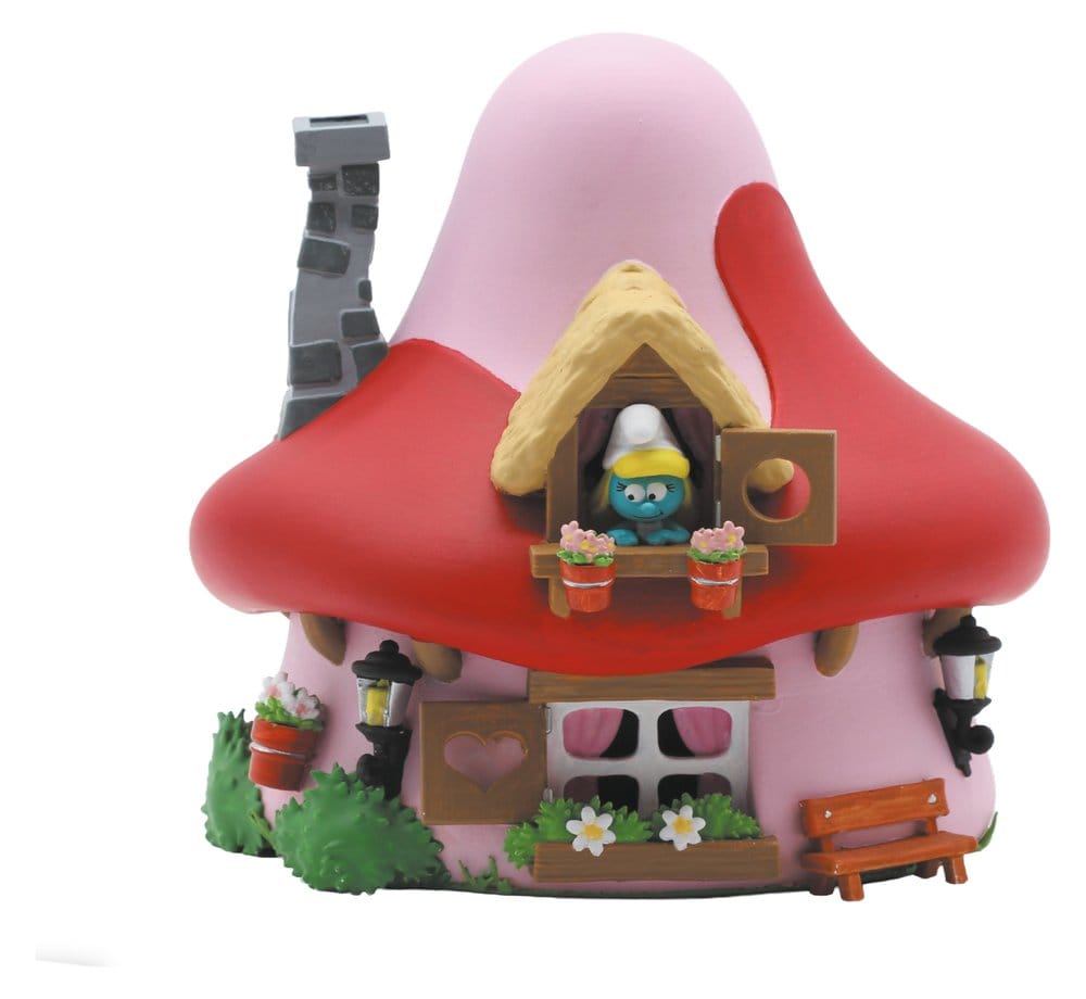 The Smurfs: Money Box Mushroom House Smurfette 15 cm