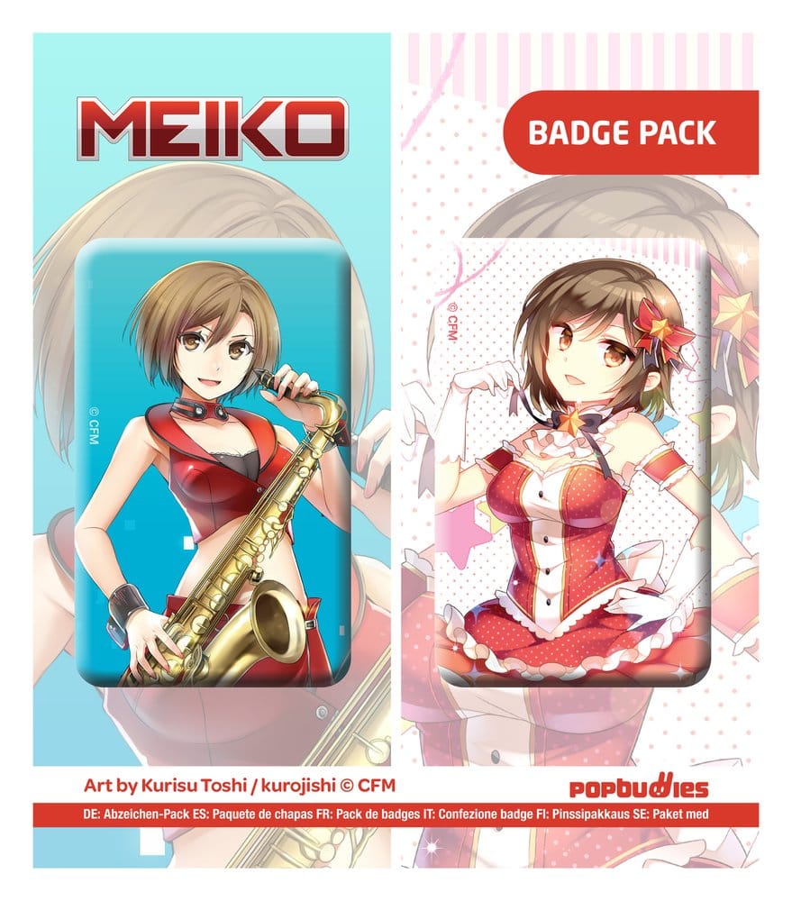 Vocaloid Button 2-Pack Meiko (Art by Kurisu Toshi / kurojishi)