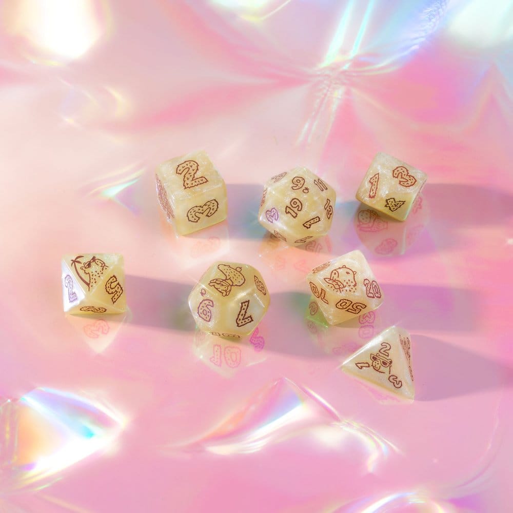 Capybara Dice Set of 7 Sleepie